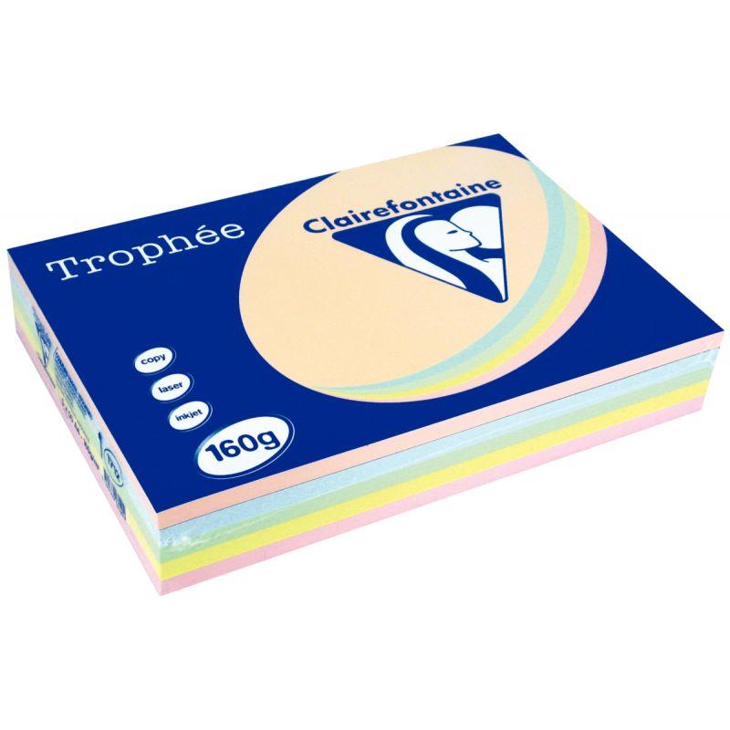 Image de  Paquet de 250 feuilles format A4 160g pastel assortis CLAIREFONTAINE 