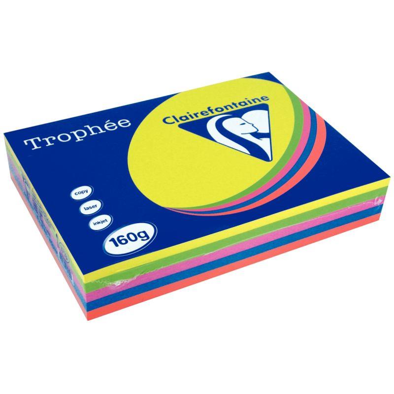 Image de  Paquet de 250 feuilles format A4 160g intense assortis CLAIREFONTAINE 