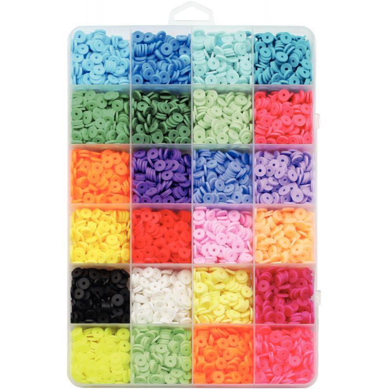 Image de  Boite de 5000 perles heishi 24 couleurs assortis 