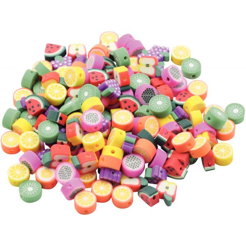 Image de  Sac de 300 perles en forme de fruit en pâte de polymère assortis 