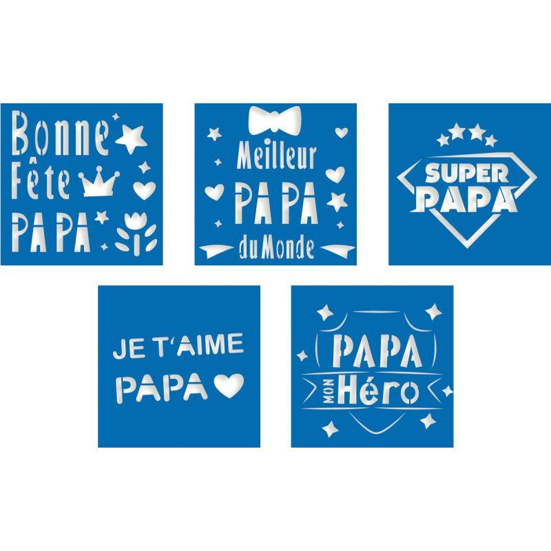 Image de  Lot de 5 pochoirs PAPA 