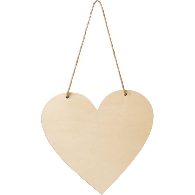 Image de  Grand cœur en bois à suspendre 20x20 cm 