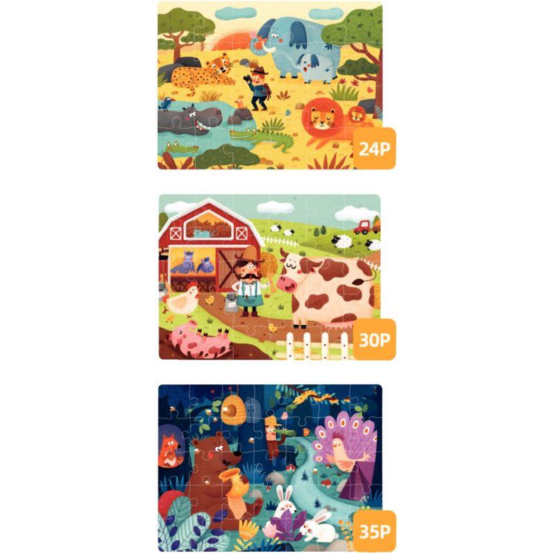 Image de  Coffret de 3 puzzles progressifs, la vie au grand air 