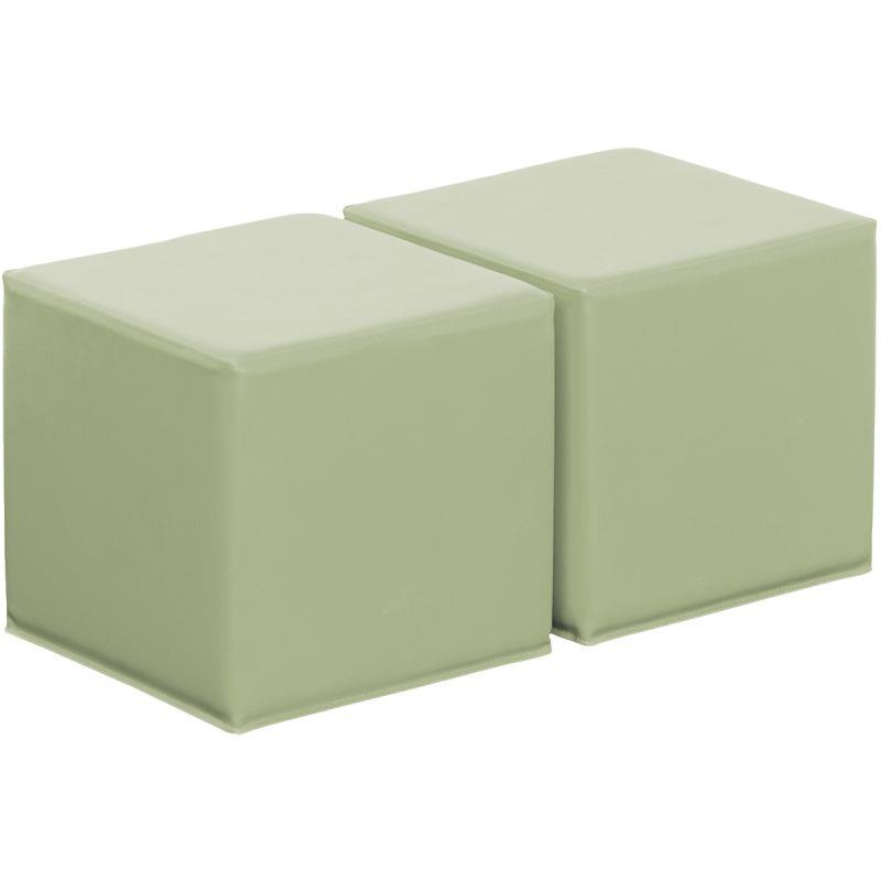 Ref. 56599, Lot de 2 poufs 35x35x30cm menthe, marque N.C