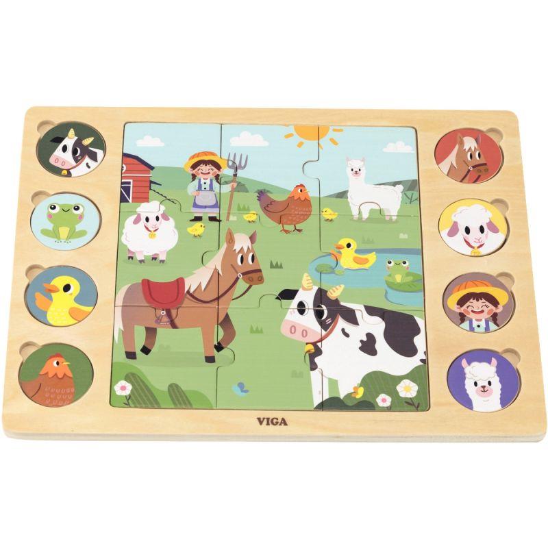 Image de  Puzzle en bois cherche et trouve, la ferme 