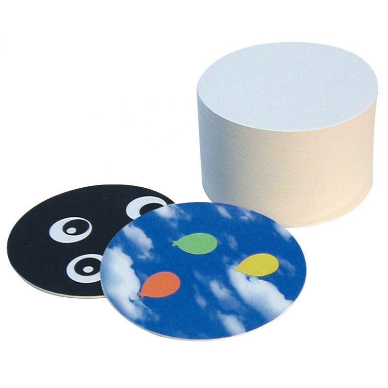 Image de  Lot de 100 dessous de verre ronds en carton blanc 