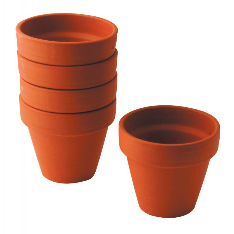Image de  Lot de 5 pots en terre cuite, hauteur 9 cm 