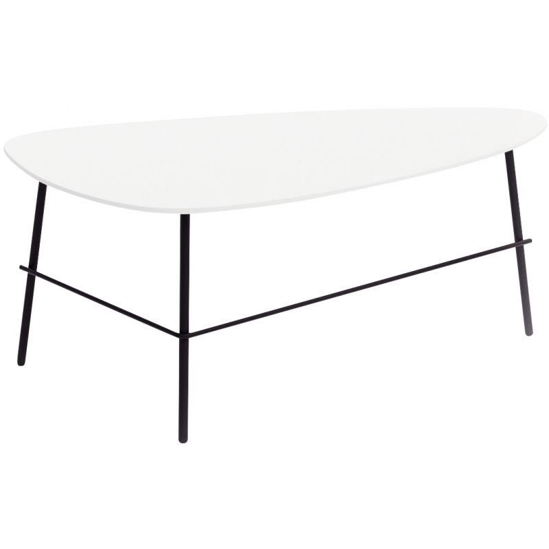 Image de  Table basse Galet allongée blanc 