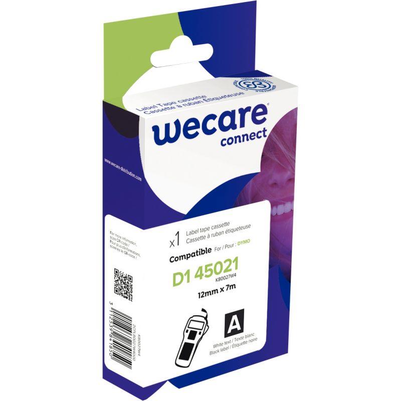 Image de  Ruban D1 blanc sur noir 12 mm x 7 m compatible 