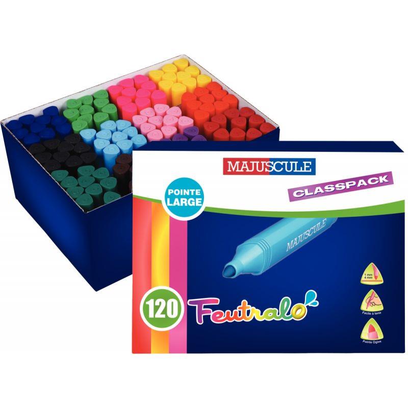 Image de  Classpack de 120 feutres triangulaires Majuscule assortis 