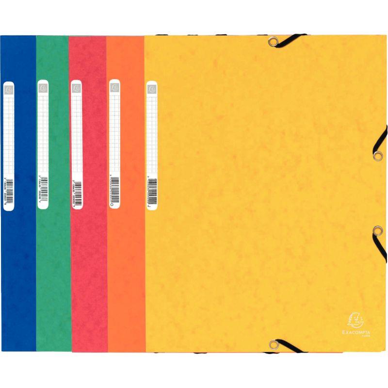 Image de  Chemise 3 rabats à élastiques en carte lustrée 355g, coloris assortis 
