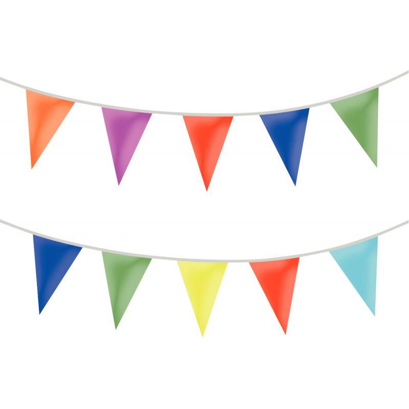 Image de  Guirlande de 20 fanions en PVC coloris assortis 
