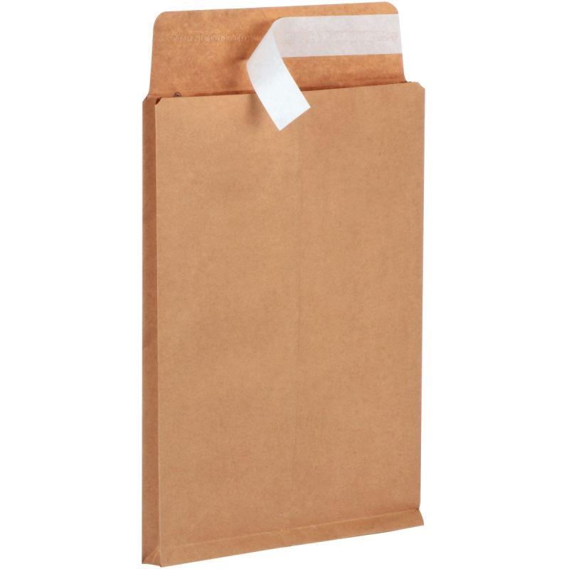 Image de  Paquet de 50 pochettes  kraft + 280 X 410mm 120g soufflet 90mm bande siliconée 