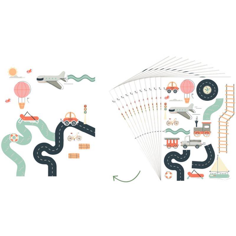 Image de  Pochette de 240 gommettes les transports 