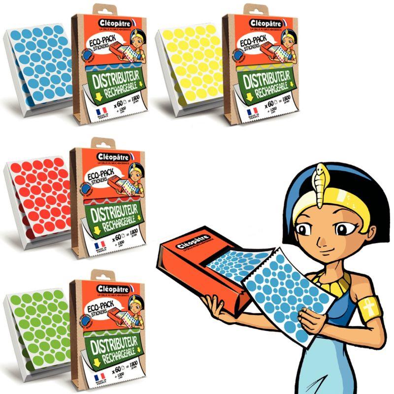 Image de  Ecopack de 12000 gommettes rondes assorties 