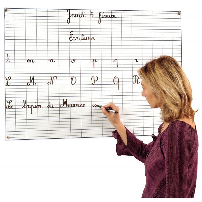 Image de  Tableau d''écriture imprimé recto seyes /verso double ligne . Format 67x96 cm 