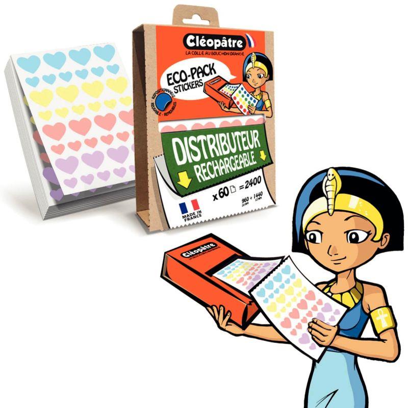 Image de  Ecopack de 2400 gommettes coeur assorties 