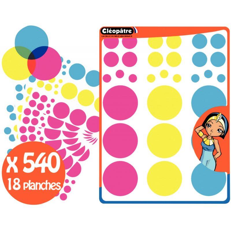 Image de  Pochette de 540 gommettes cercle chromatique assorties 