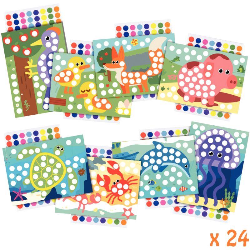 Image de  Pack 24 ateliers gommettes animaux 