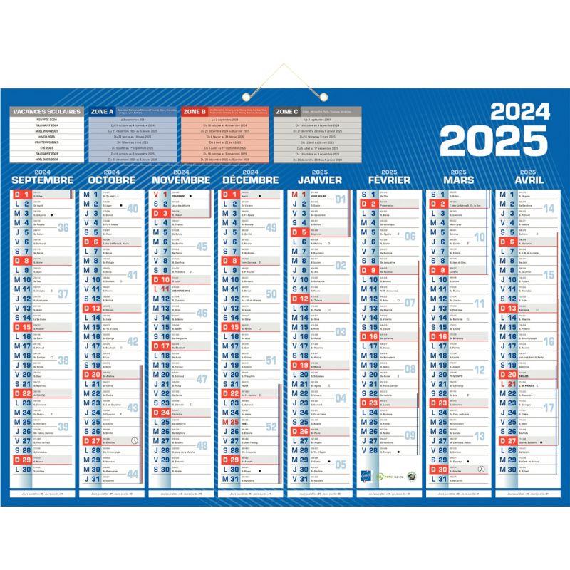Image de  Calendrier 8 mois par face 40,5x55cm bleu 
