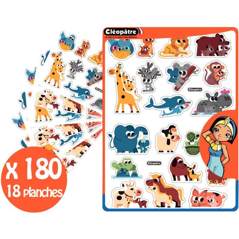 Image de  Pochette de 180 maxi gommettes animaux et leurs bébés 