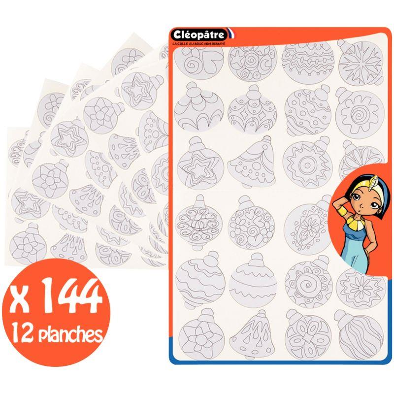 Image de  Pochette de 144 gommettes boules de Noël à colorier 