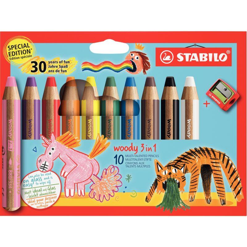 Image de  Etui de 10 crayons Woody 30 ans + 1 taille-crayon 