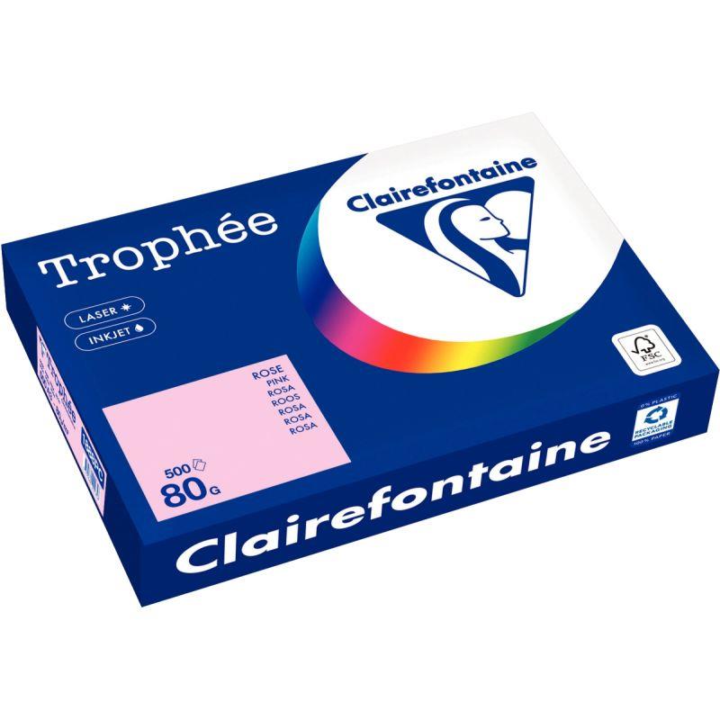 Image de  Carton de 3 ramettes de 500 feuilles format A3 80g rose CLAIREFONTAINE 