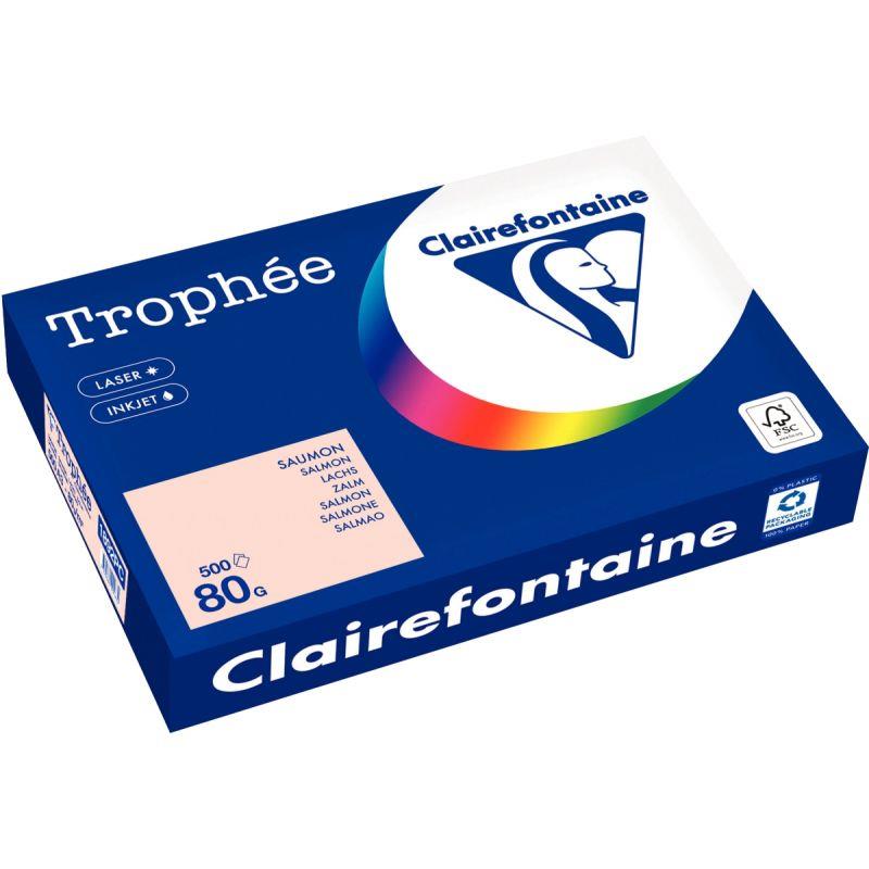 Image de  Carton de 3 ramettes de 500 feuilles format A3 80g saumon CLAIREFONTAINE 