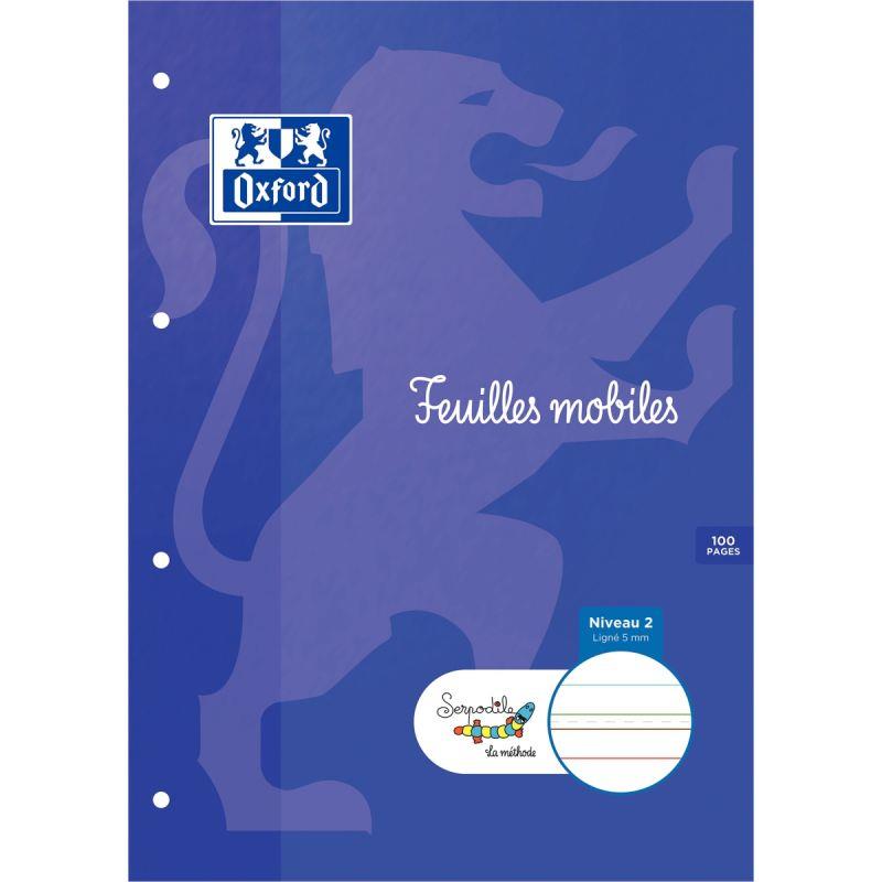 Ref. 57313, Feuillets mobiles 100 pages 90g, format A4, DYS interligne 5 mm, marque SERPODILE