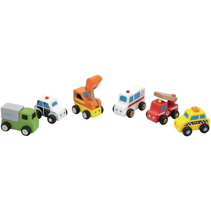 Image de  Lot 6 véhicules métiers en bois 