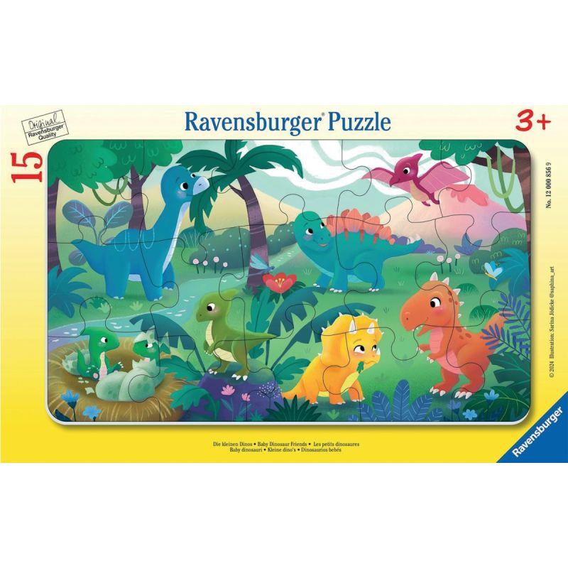 Image de  Puzzle à cadre 15 pièces, les petits dinosaures 