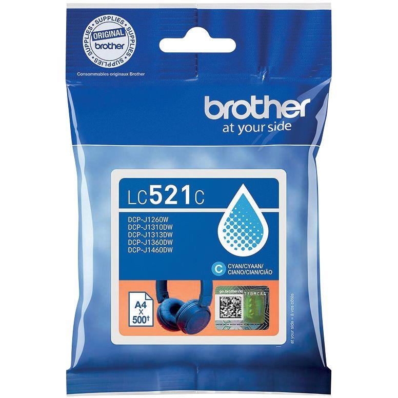 Image de  Brother CASQUE cartouche d''encre cyan authentique LC521C 