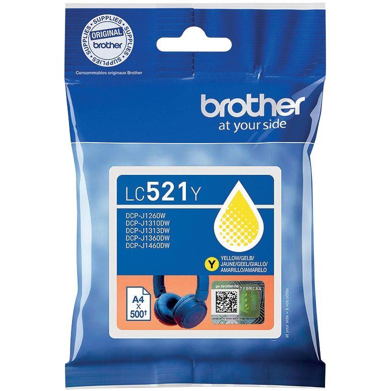 Image de  Brother CASQUE cartouche d''encre jaune authentique LC521Y 