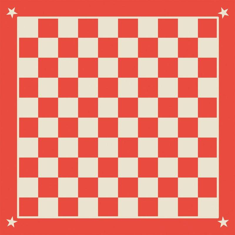 Image de  Tapis jeu de dame 100x100cm + 40 pièces 