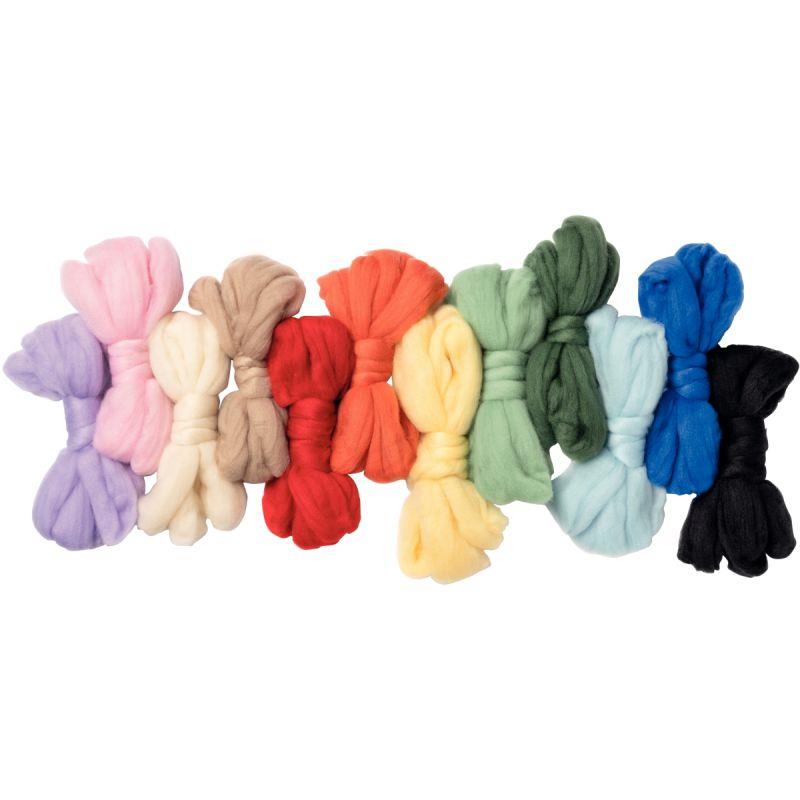 Image de  Lot de 12 laines feutrées coloris assortis 