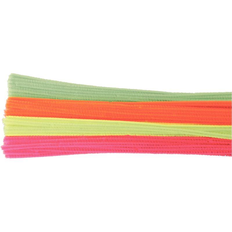 Image de  Sac de 100 chenilles diamètre 6mm longueur 30 cm Fluo assortis 