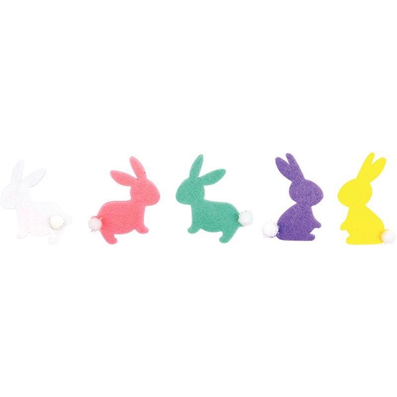 Image de  Sac de 48 stickers lapins en feutrine 