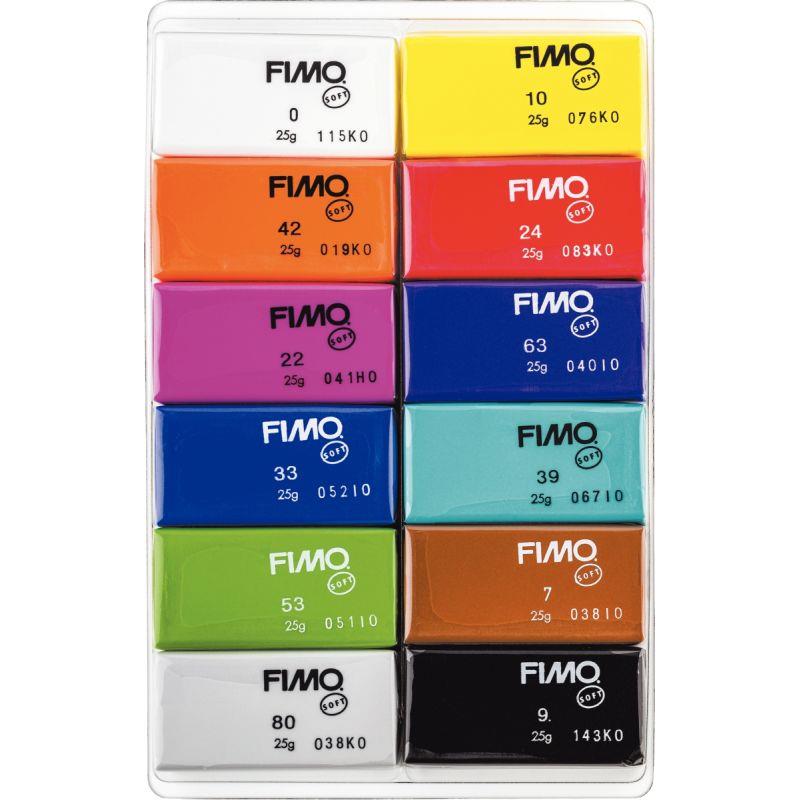 Image de  Lot de 12 blocs fimo Soft 25g coloris basiques 