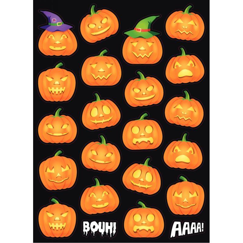 Image de  Sachet de 264 gommettes citrouille Halloween assorties 