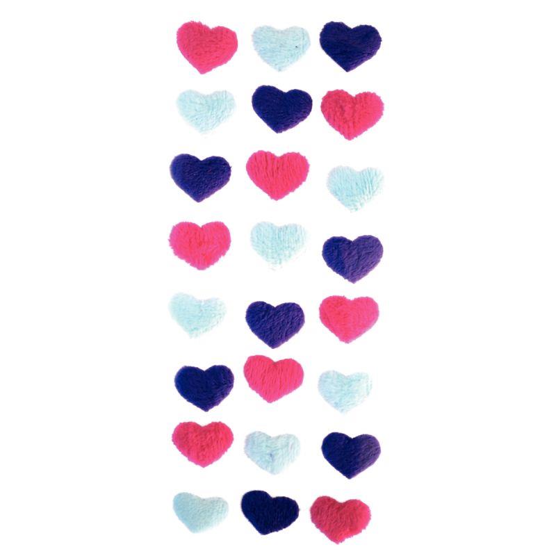 Image de  Sachet de 96 gommettes coeur doux + satin assortis 