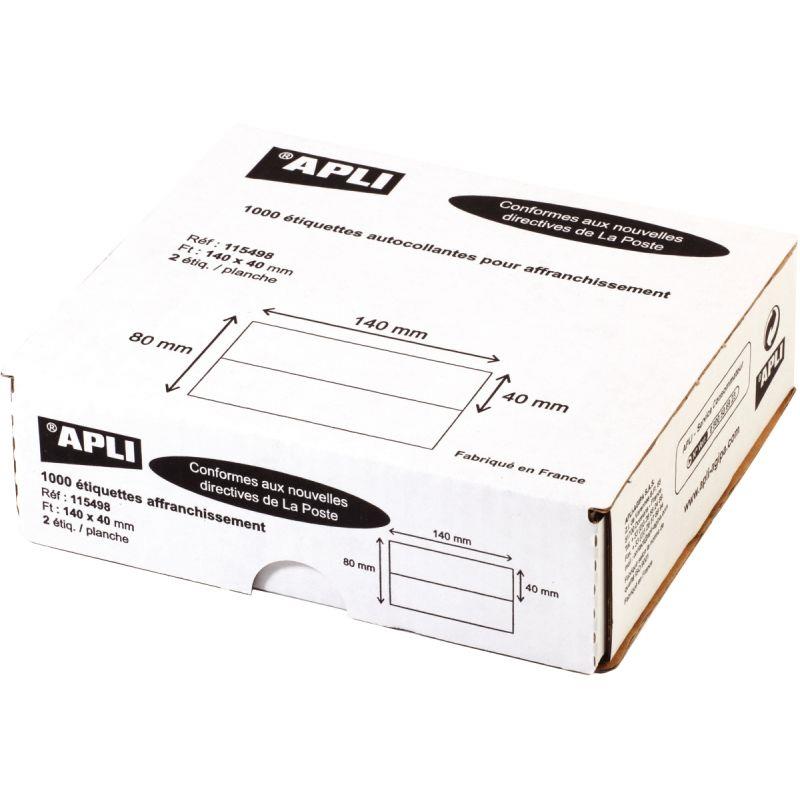 Image de  Boîte de 1000 étiquettes d''affranchissement 140x40mm - 2 poses 
