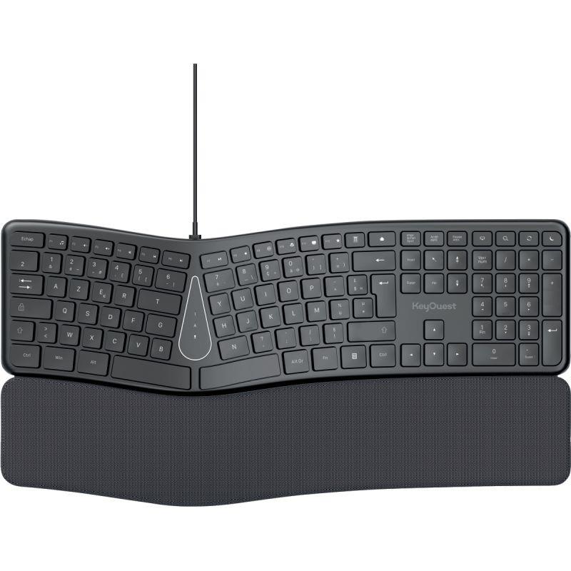 Image de  Clavier filaire ekogreen ergonomique gris 