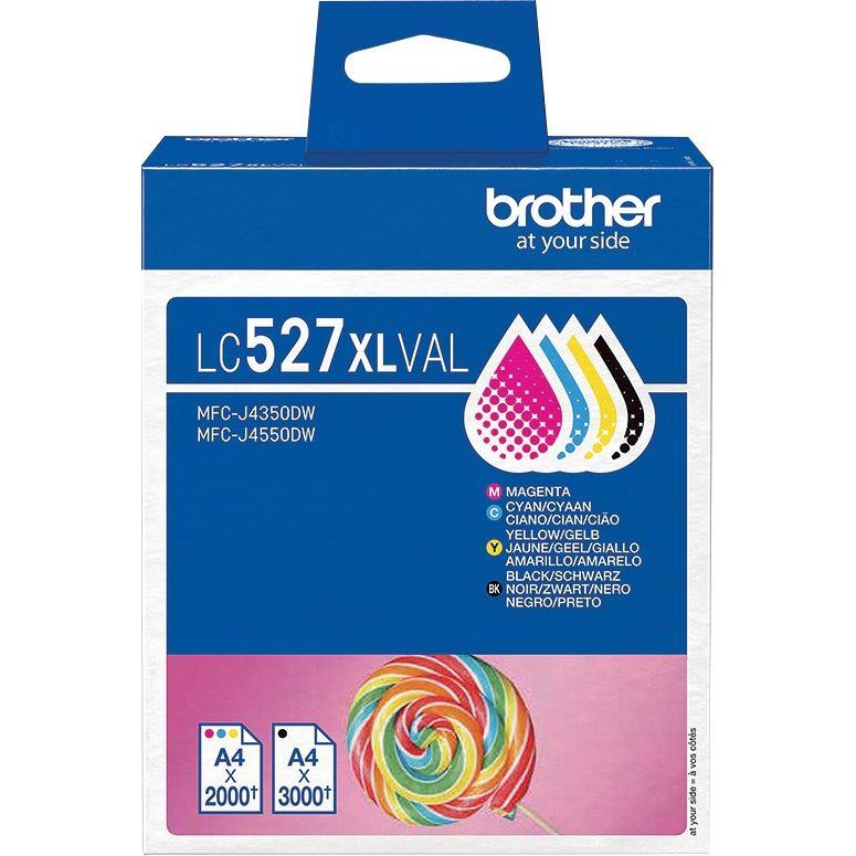 Image de  Brother SUCETTE  lot 4 cartouches encre noire, cyan, magenta, jaune authentique LC527XLVAL 