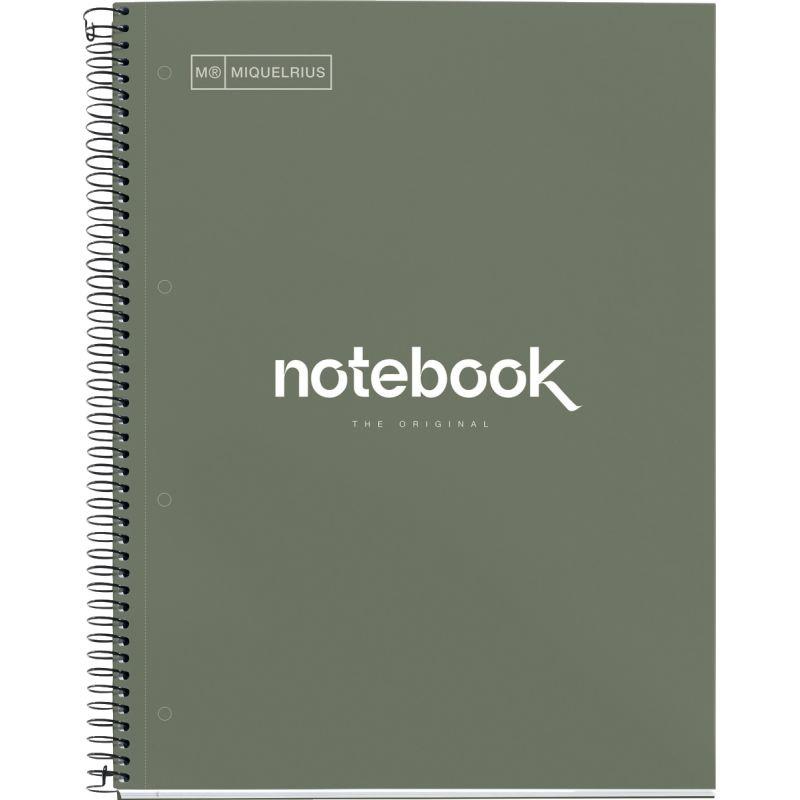 Image de  NOTEBOOK MIQUELRIUS format A4, 80 feuilles 90g, quadrillé 5x5, couverture carton rigide vert 