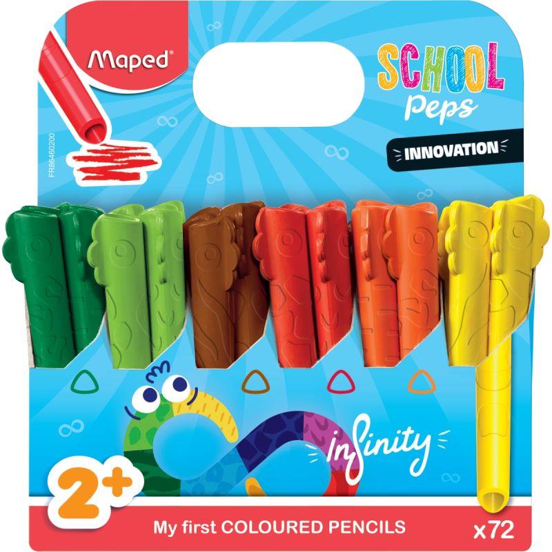 Image de  Schoolpack de 72 crayons de couleurs Infinity Kidy 