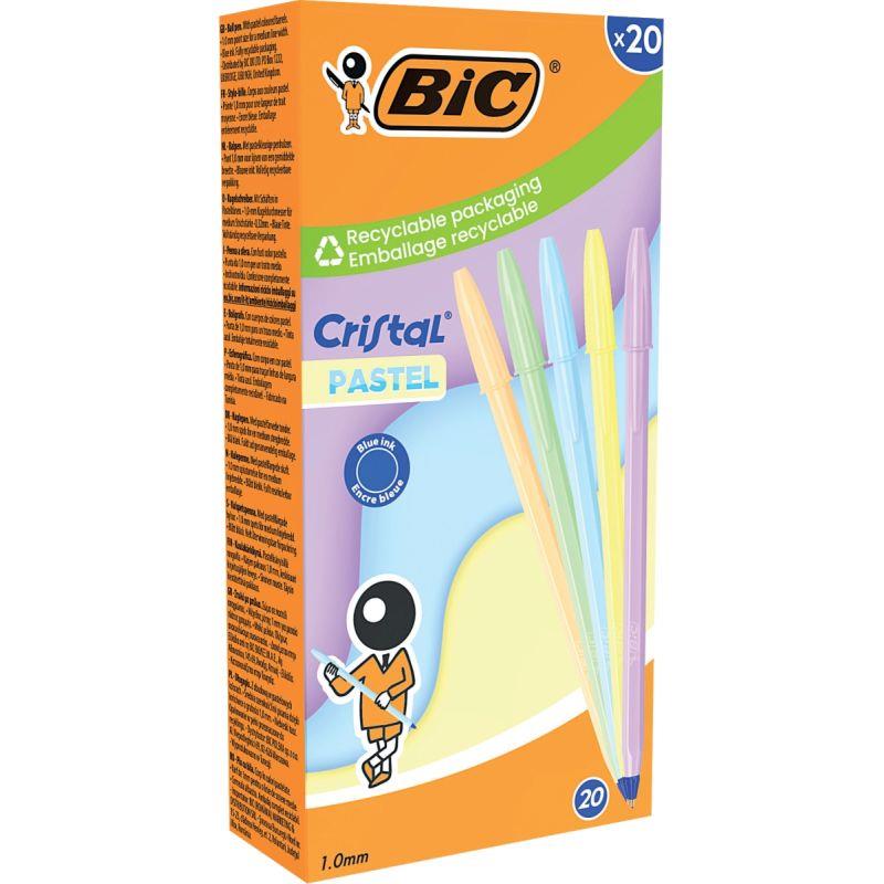 Image de  Boîte de 20 stylos bille Cristal Pastel assortis 