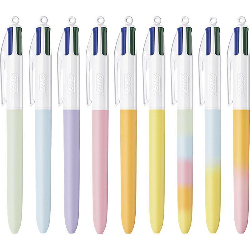 Image de  Coffret de 9 stylos bille 4 couleurs pastel assortis 