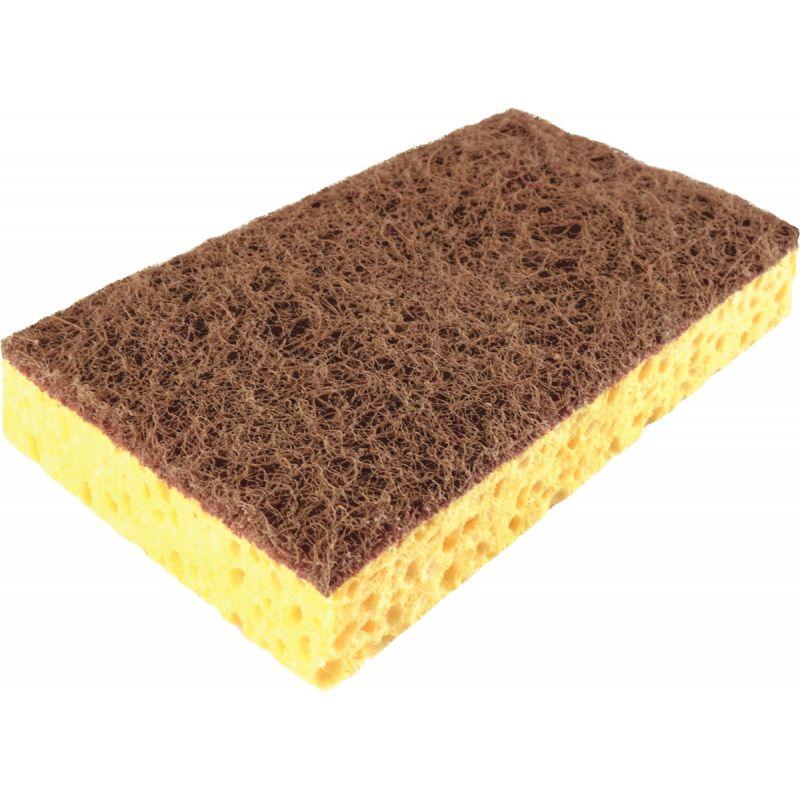 Image de  Lot de 10 éponges avec abrasif marron grand modèle 