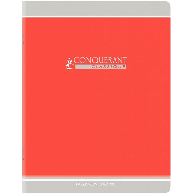 Image de  Cahier piqué 96 pages, 24x32 cm, seyès, papier 90g, rouge 